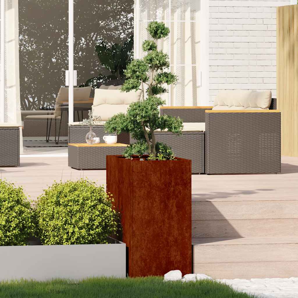 Fioriera Vidaxx arrugginito 40x80x80 cm in acciaio resistente alle intemperie