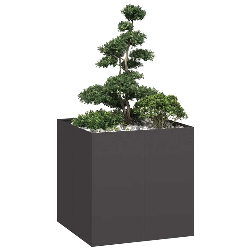 Fioriera Vidaxx 80x80x80 cm acciaio nero