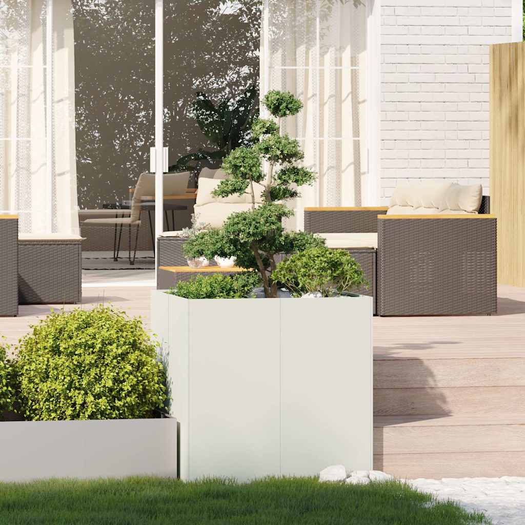 Vidaxl plantenbak 80x80x80 cm staal wit