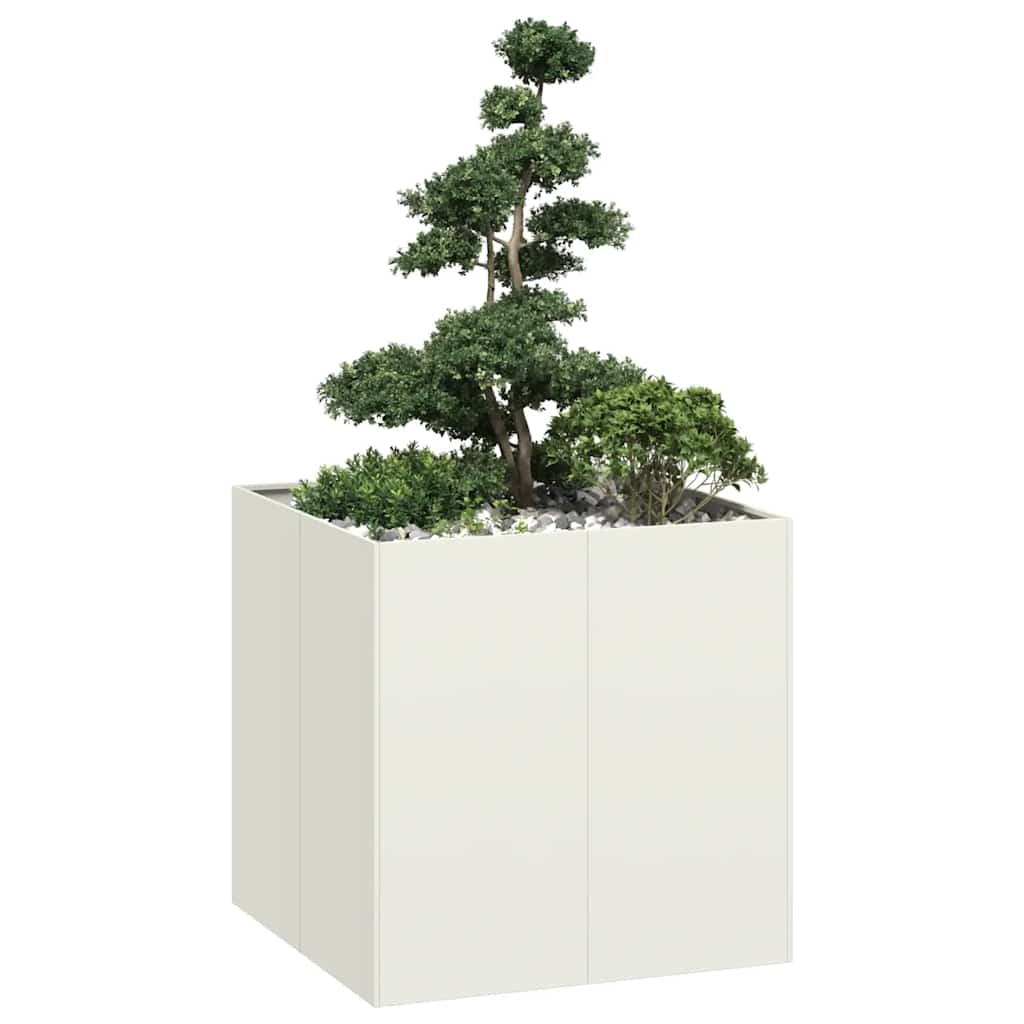 Vidaxl plantenbak 80x80x80 cm staal wit
