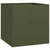 Vidaxl plantenbak 80x80x80 cm staal olijfgroen
