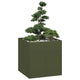 Vidaxl plantenbak 80x80x80 cm staal olijfgroen
