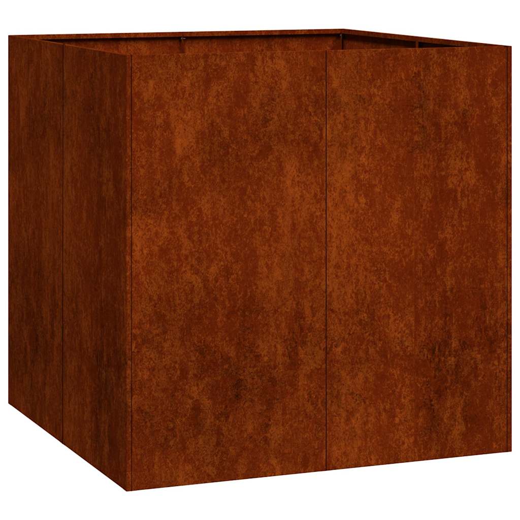 Jardinera vidaxx oxidada 80x80x80 cm acero resistente a la intemperie