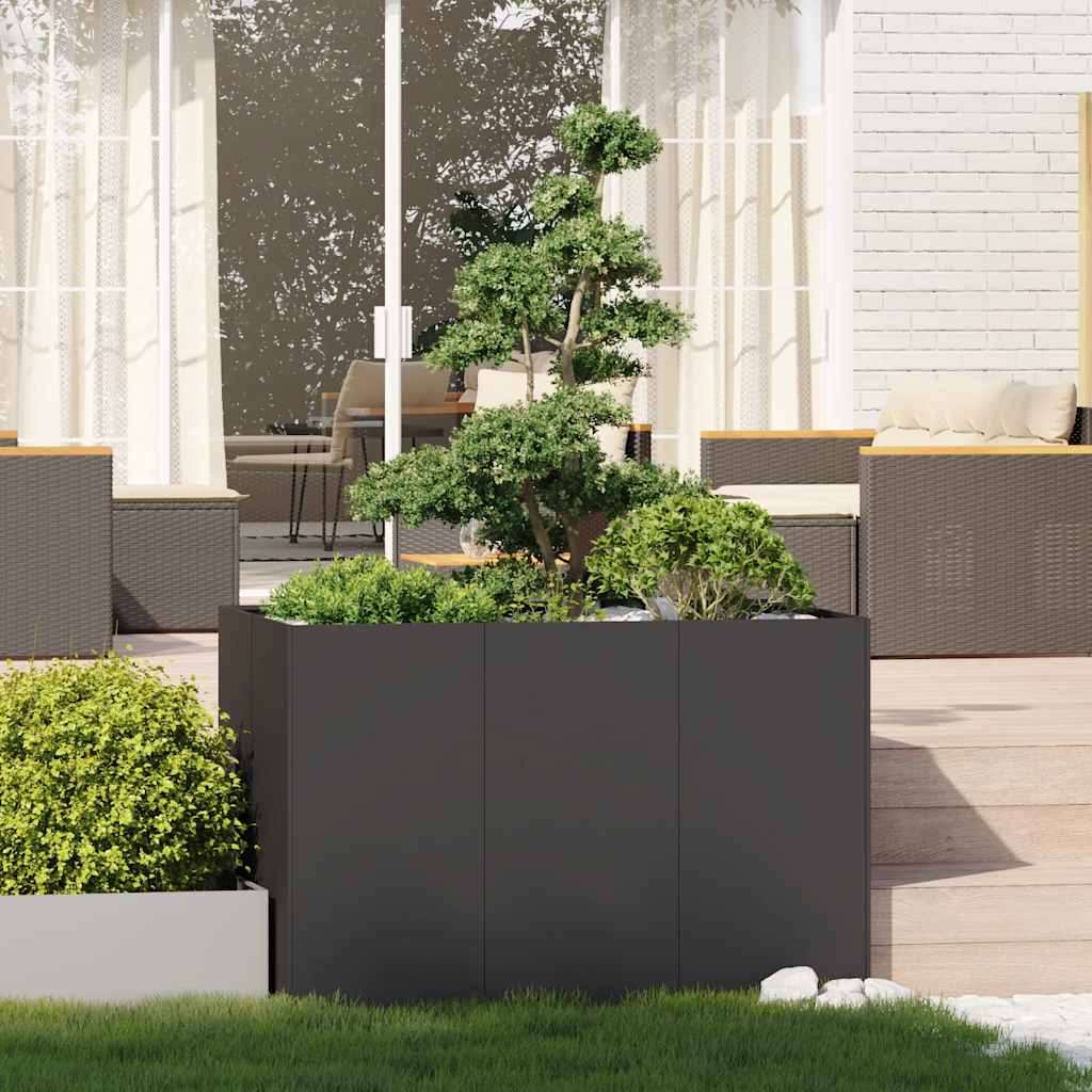 Fioriera Vidaxx 120x80x80 cm acciaio nero