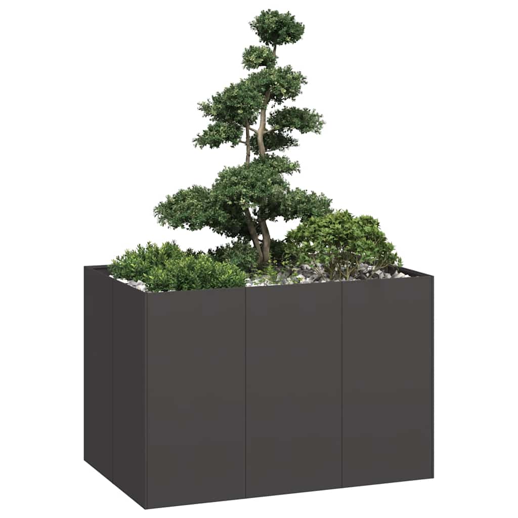 Fioriera Vidaxx 120x80x80 cm acciaio nero
