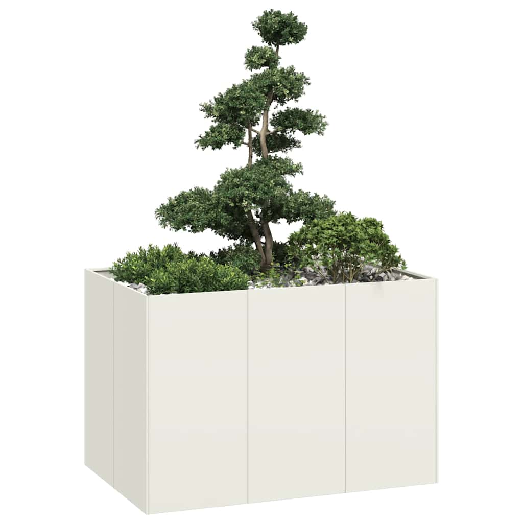 Fioriera Vidaxx 120x80x80 cm acciaio bianco