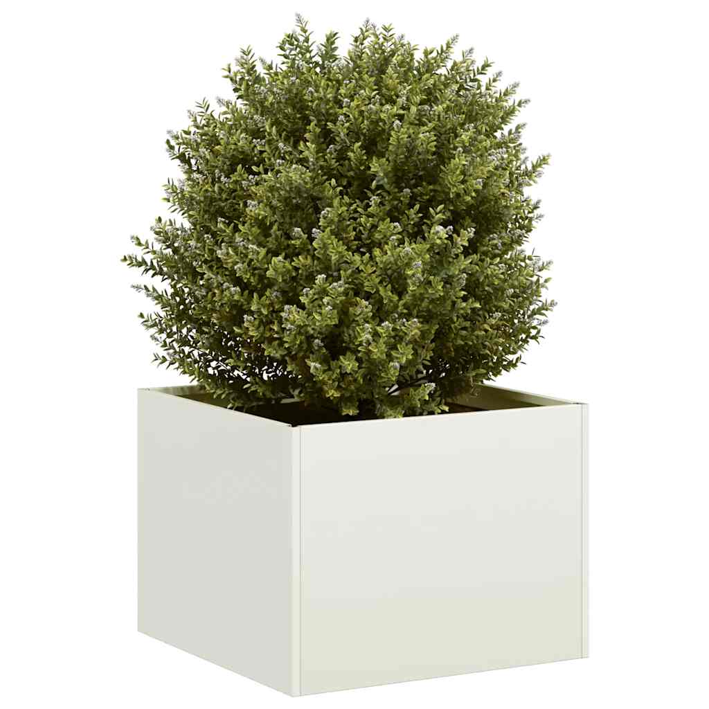 Vidaxl plantenbak 40x40x30 cm staal wit
