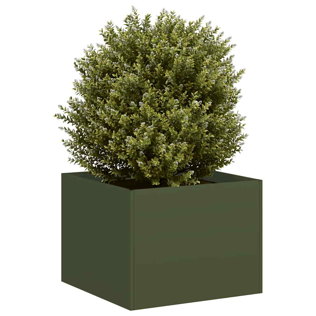 Vidaxx macetero 40x40x30 cm acero verde oliva