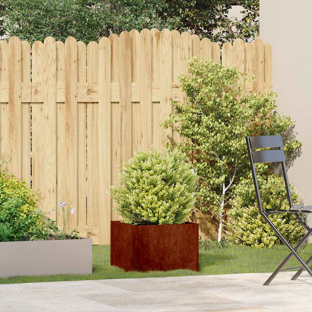 Fioriera Vidaxx arrugginito 40x40x30 cm in acciaio resistente alle intemperie