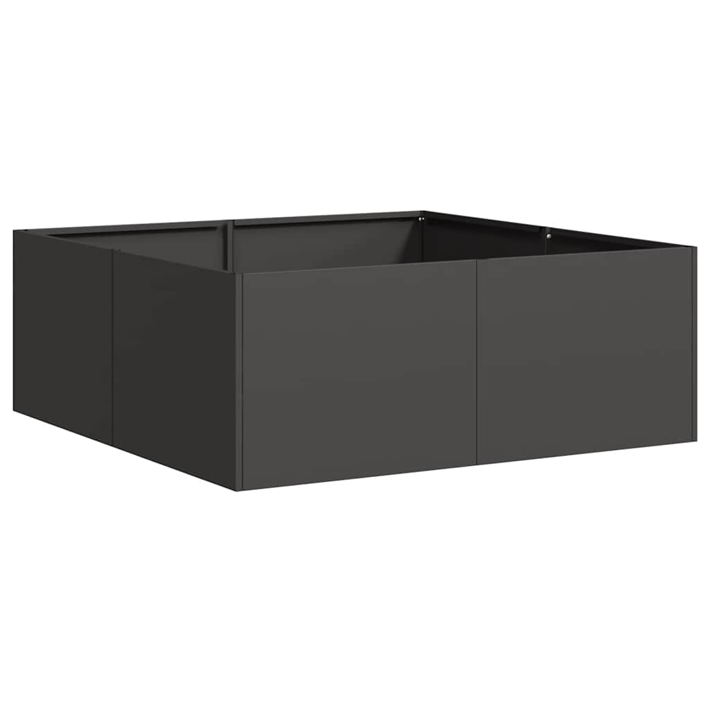 Fioriera Vidaxx 80x80x30 cm acciaio nero