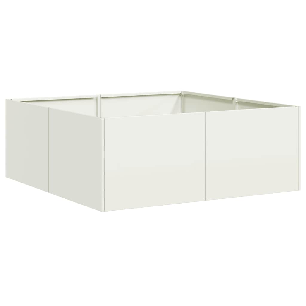 Fioriera Vidaxx 80x80x30 cm acciaio bianco