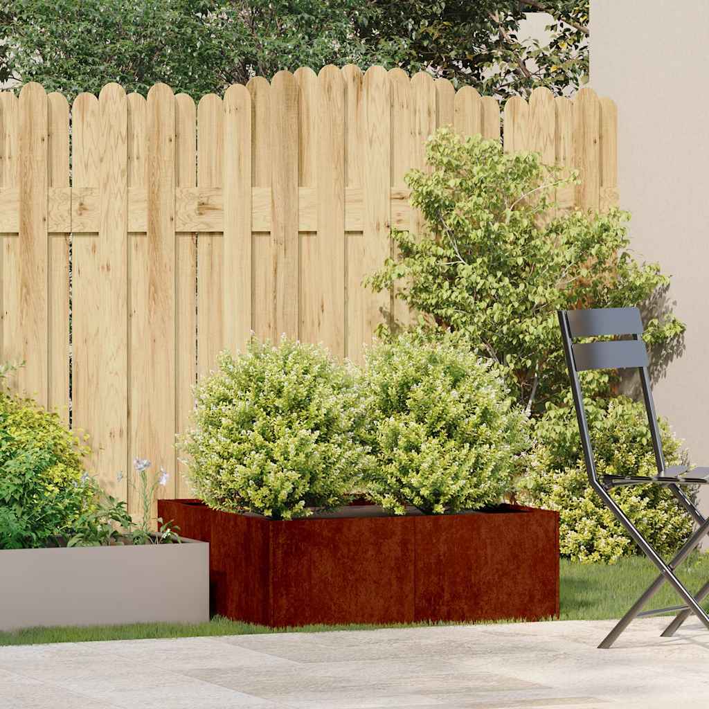 Vidaxl plantenbak roestig 80x80x30 cm weervast staal