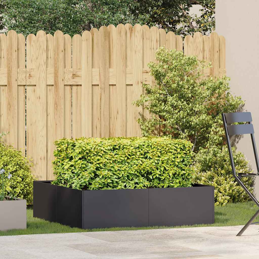 Vidaxx macetero 100x100x30 cm acero negro