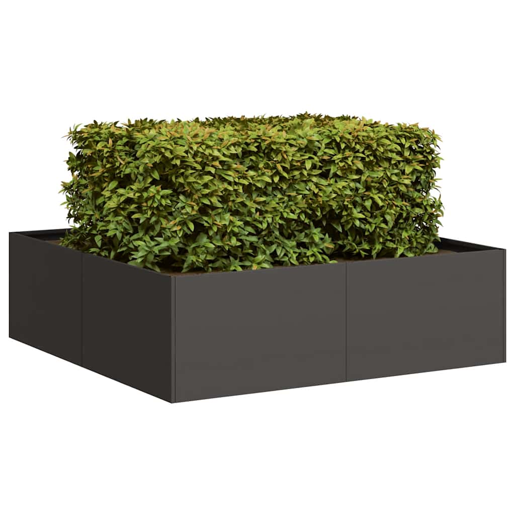 Vidaxx macetero 100x100x30 cm acero negro
