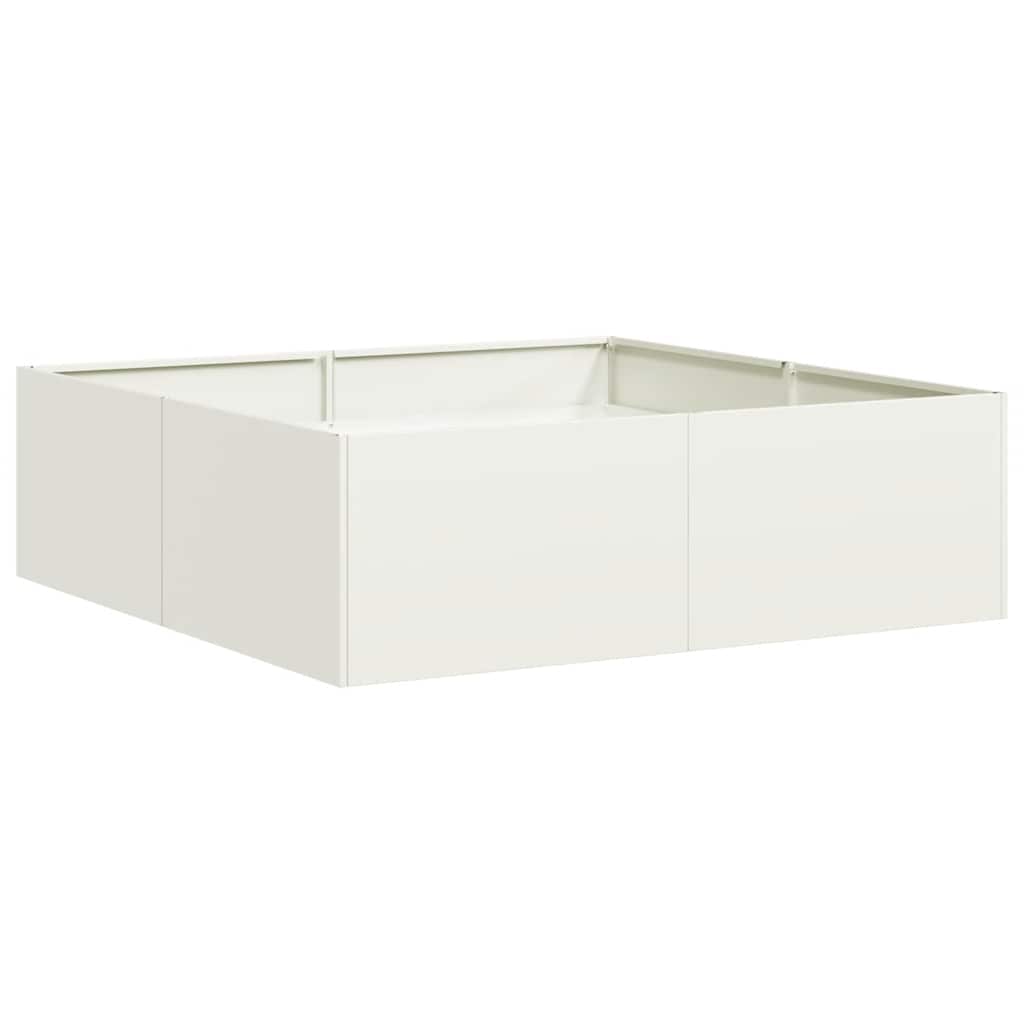 Fioriera Vidaxx 100x100x30 cm acciaio bianco