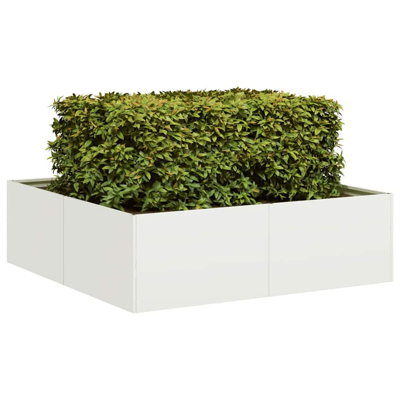 Fioriera Vidaxx 100x100x30 cm acciaio bianco