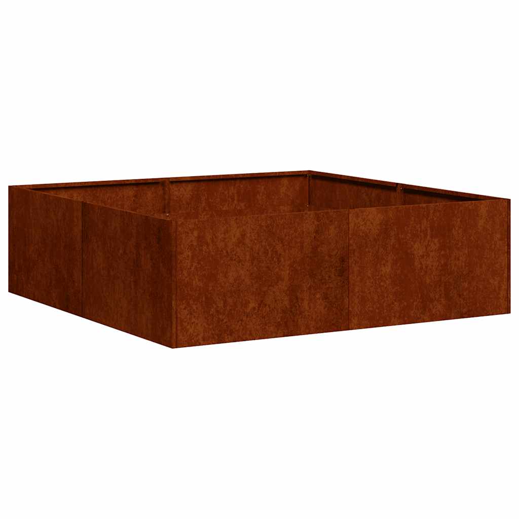 Vidaxl plantenbak roestig 100x100x30 cm weervast staal