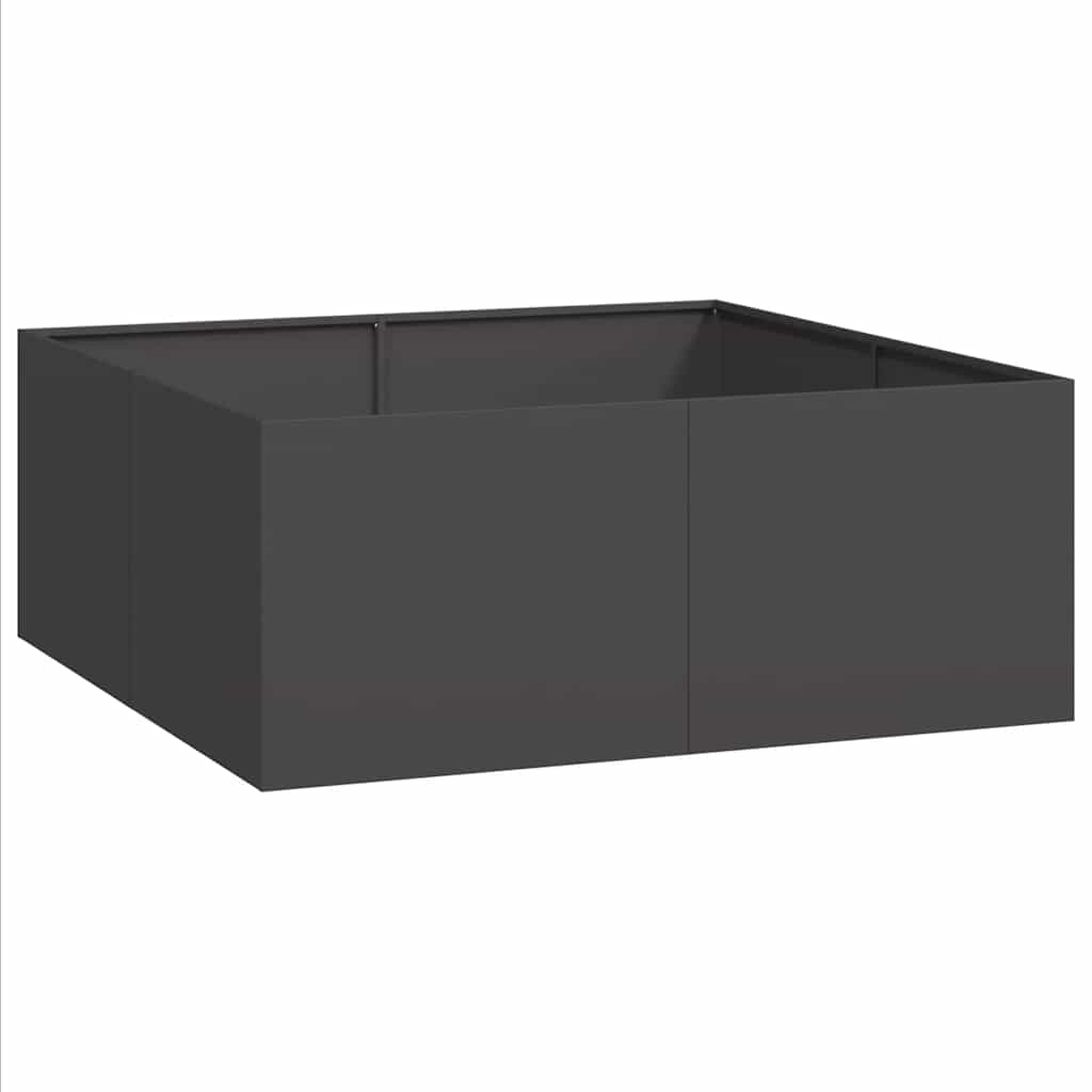 Fioriera Vidaxx 100x100x40 cm acciaio nero