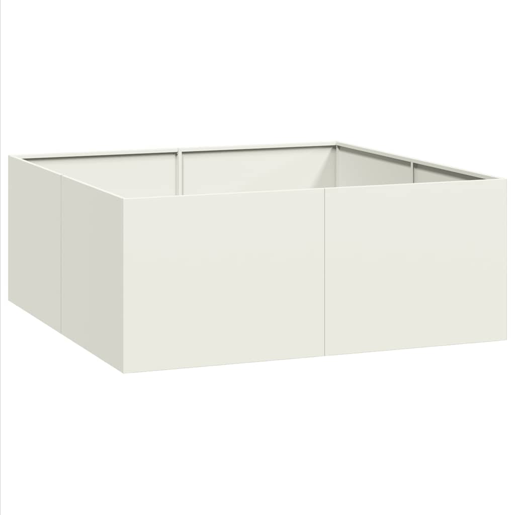 Fioriera Vidaxx 100x100x40 cm acciaio bianco