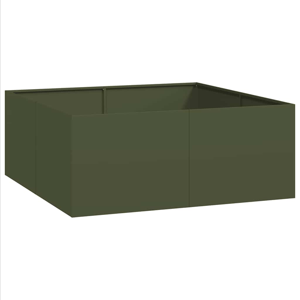 Vidaxx jardinera 100x100x40 cm acero verde oliva