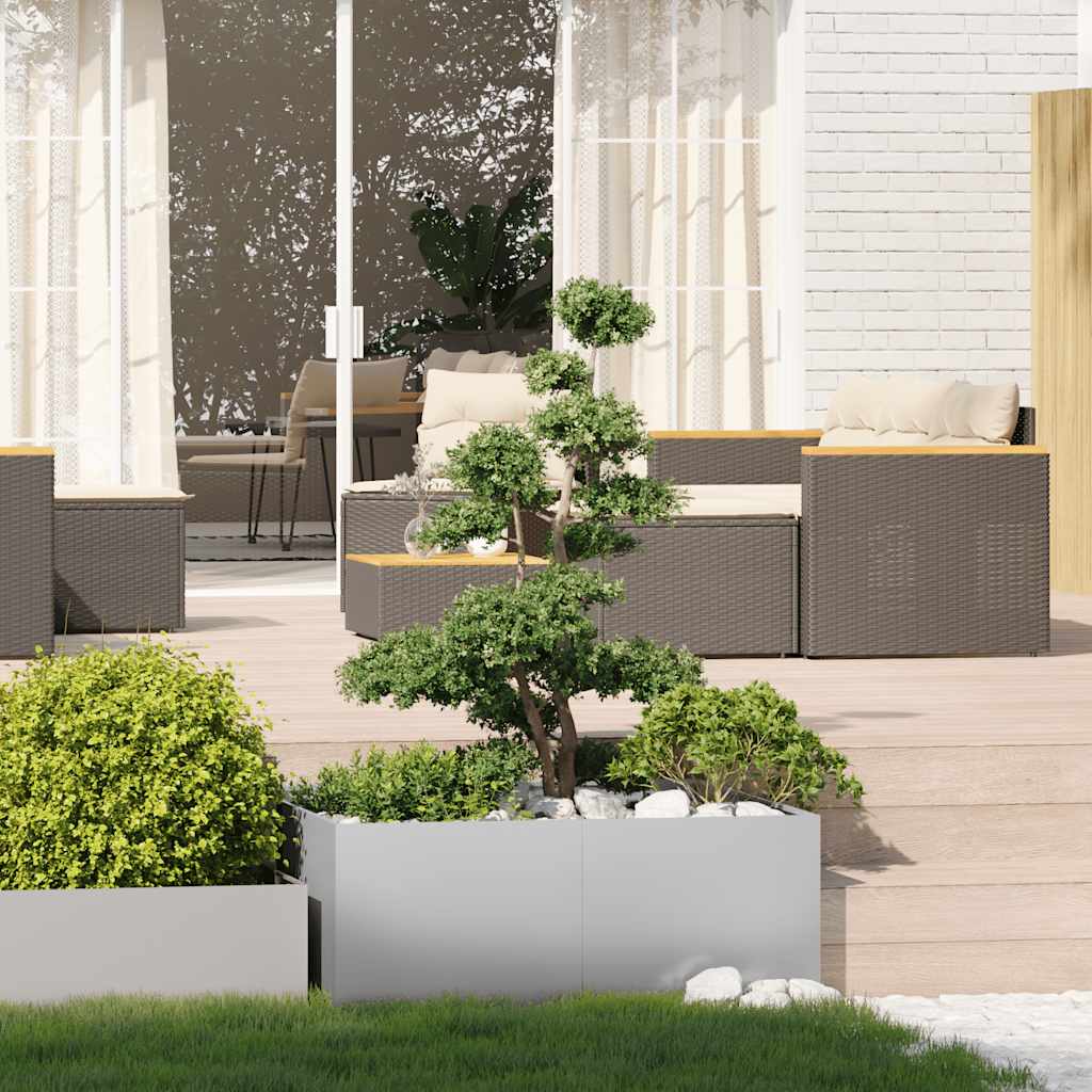 Fioriera Vidaxx 100x100x40 cm in acciaio zincato