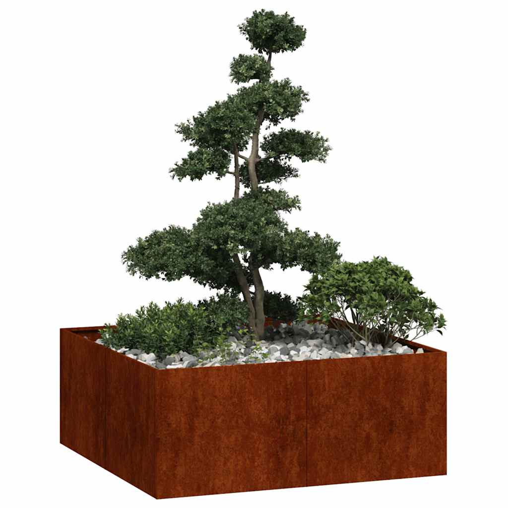 Vidaxl plantenbak roestig 100x100x40 cm weervast staal