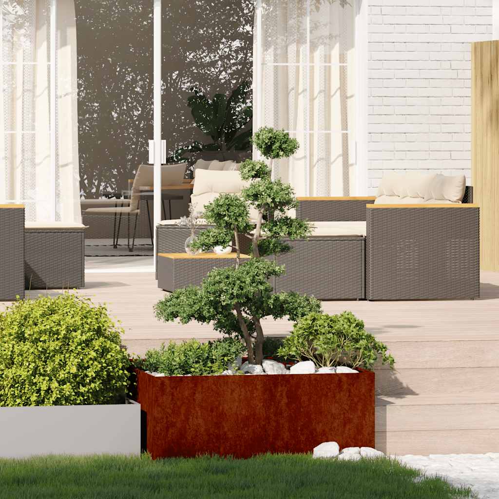 Vidaxl plantenbak roestig 100x100x40 cm weervast staal