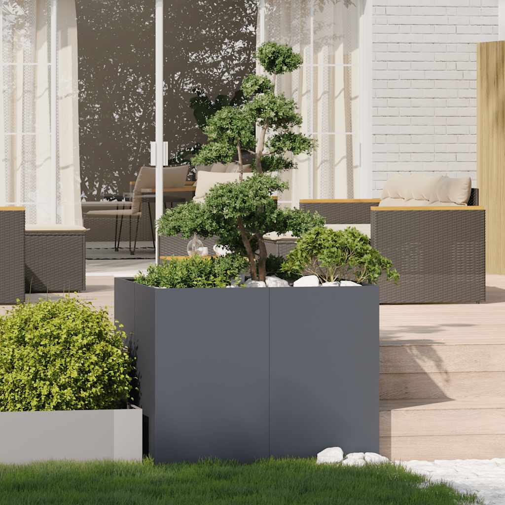 Fioriera Vidaxx 100x100x80 cm acciaio antracite