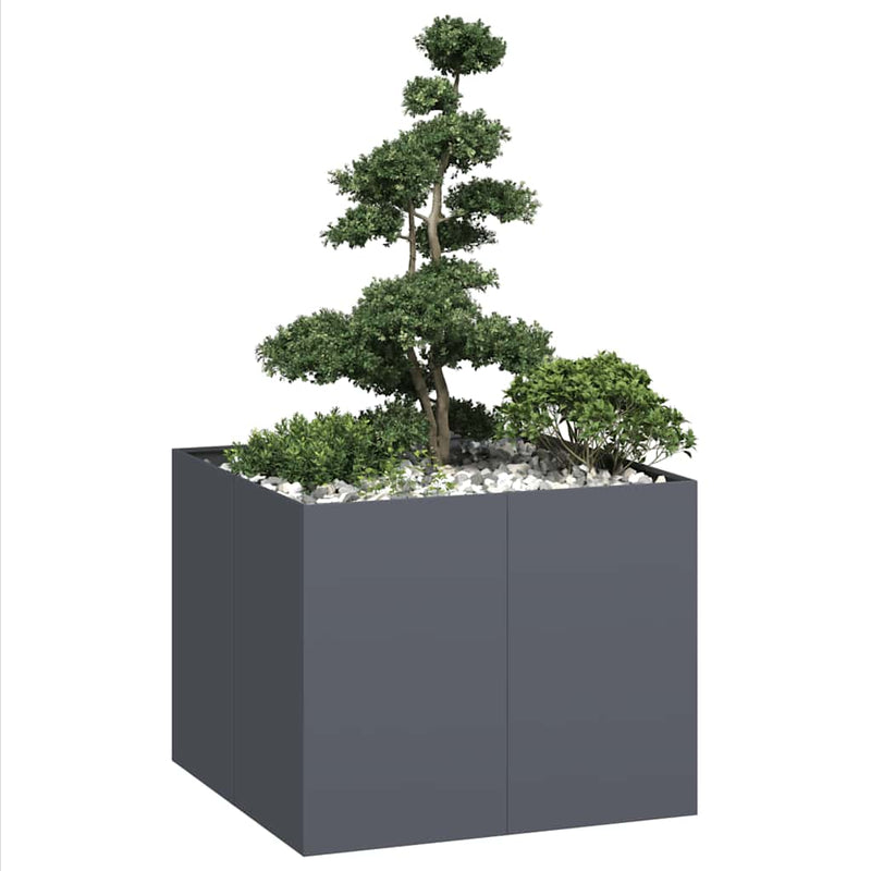 Fioriera Vidaxx 100x100x80 cm acciaio antracite