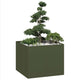 Vidaxl plantenbak 100x100x80 cm staal olijfgroen