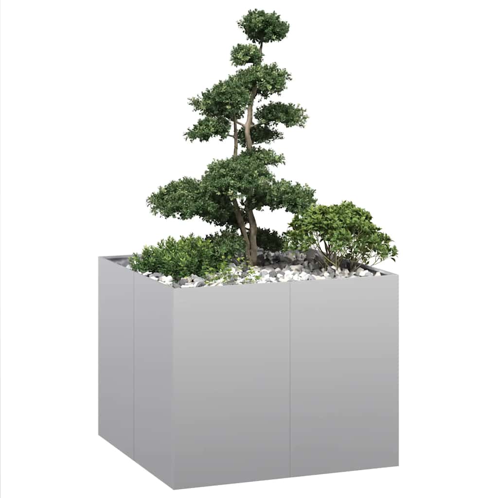 Fioriera Vidaxx 100x100x80 cm in acciaio zincato