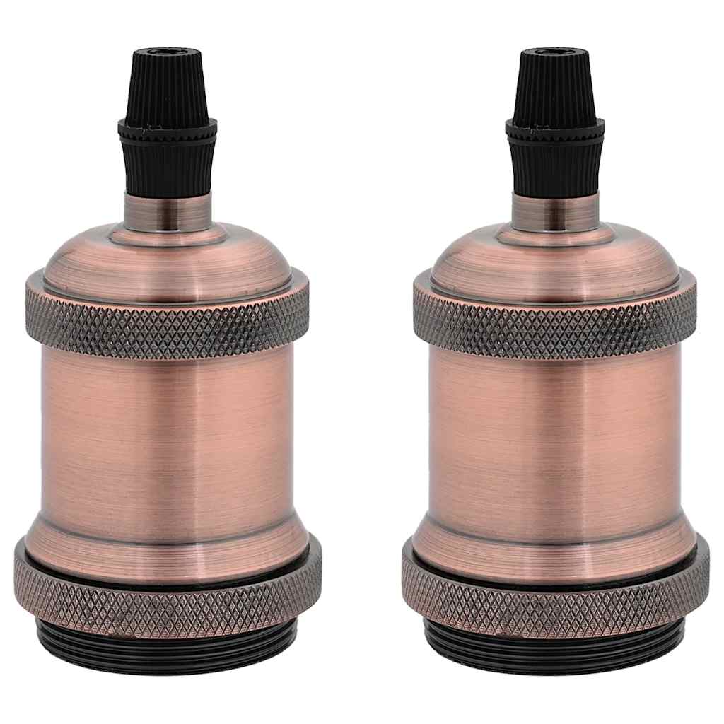 VidaXL portalámparas 2 uds bronce rojo E27