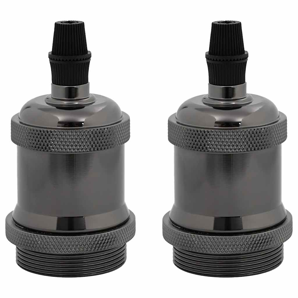 Portalampade VidaXL 2 pz nero lucido E27