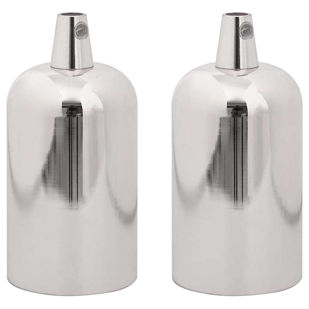 Vidaxl lamphouders 2 st nikkel satijn e27