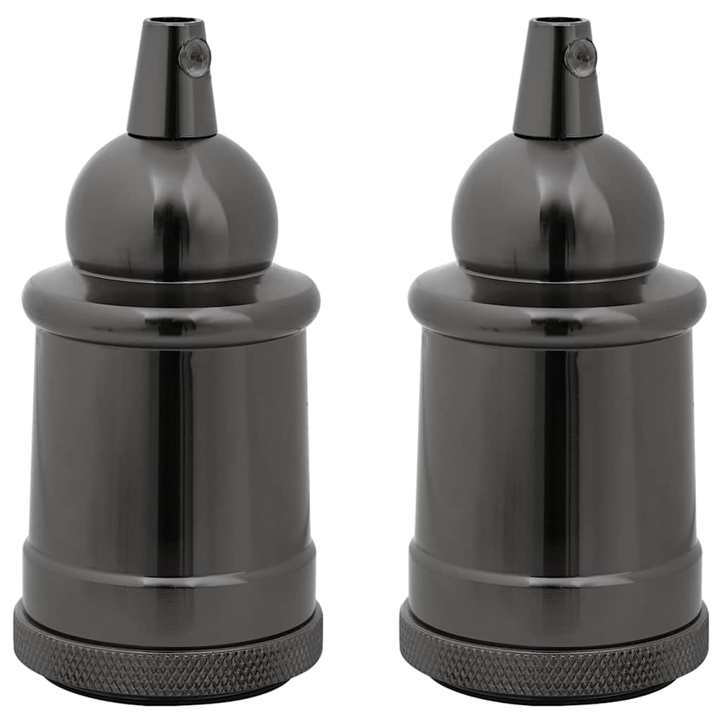 VidaXL portalámparas 2 uds negro brillo E27