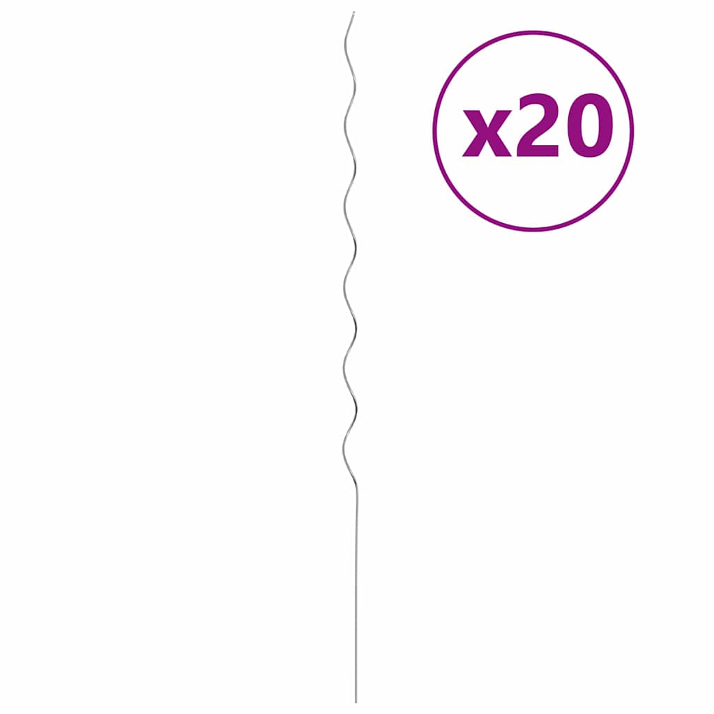 VidaXL supporto per piante 20 pezzi argento 110 x 0,6 x 0,6 cm in acciaio