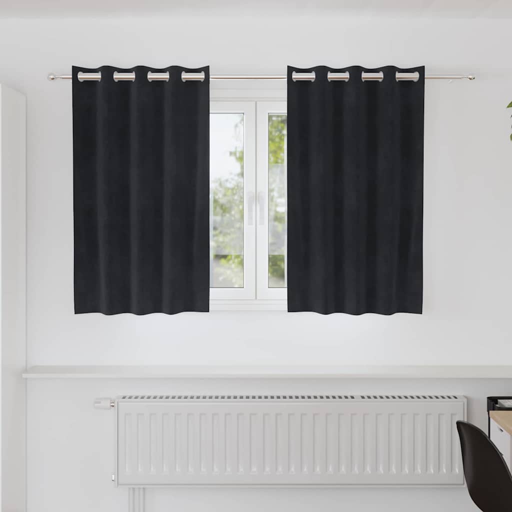 Tende oscuranti Vidaxl 2 pezzi velluto nero 140 x 140 cm