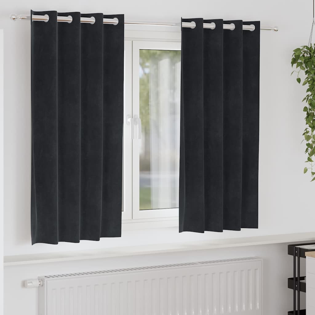 Tende oscuranti Vidaxl 2 pezzi velluto nero 140 x 175 cm