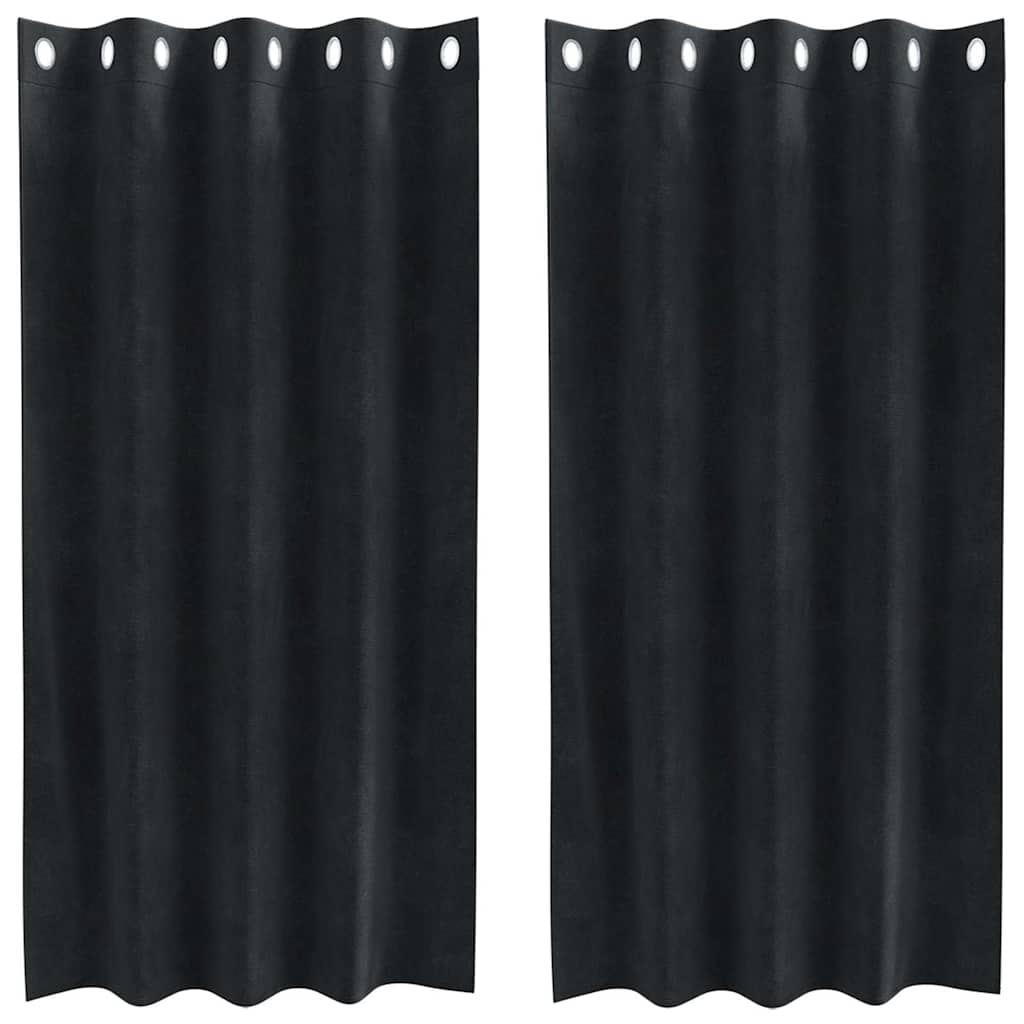 Tende oscuranti Vidaxl 2 pezzi velluto nero 140 x 175 cm