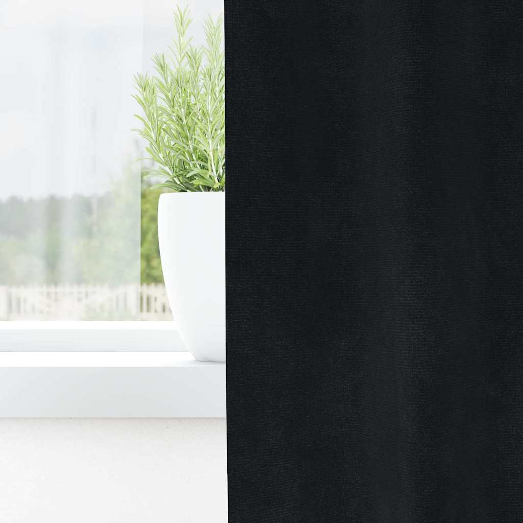 Tende oscuranti Vidaxl 2 pezzi velluto nero 140 x 245 cm
