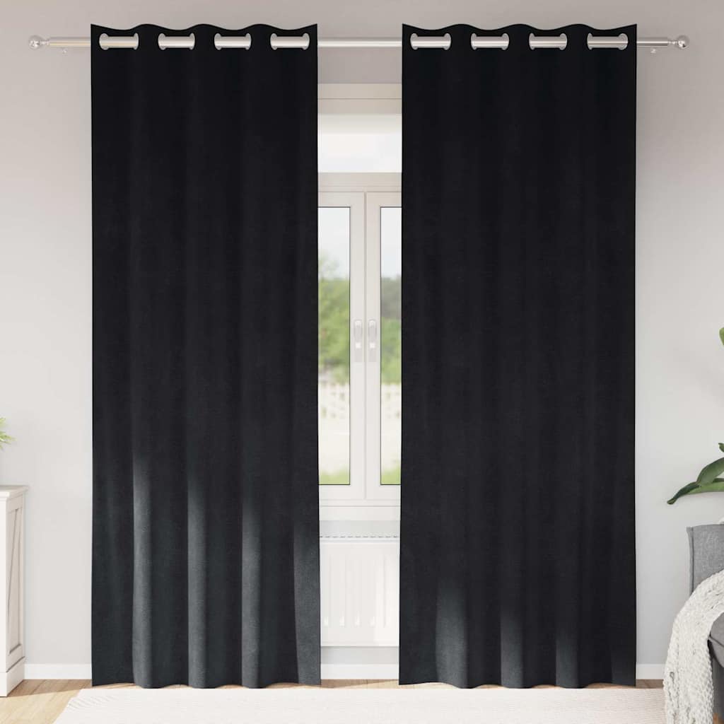 Tende oscuranti Vidaxl 2 pezzi velluto nero 140 x 245 cm