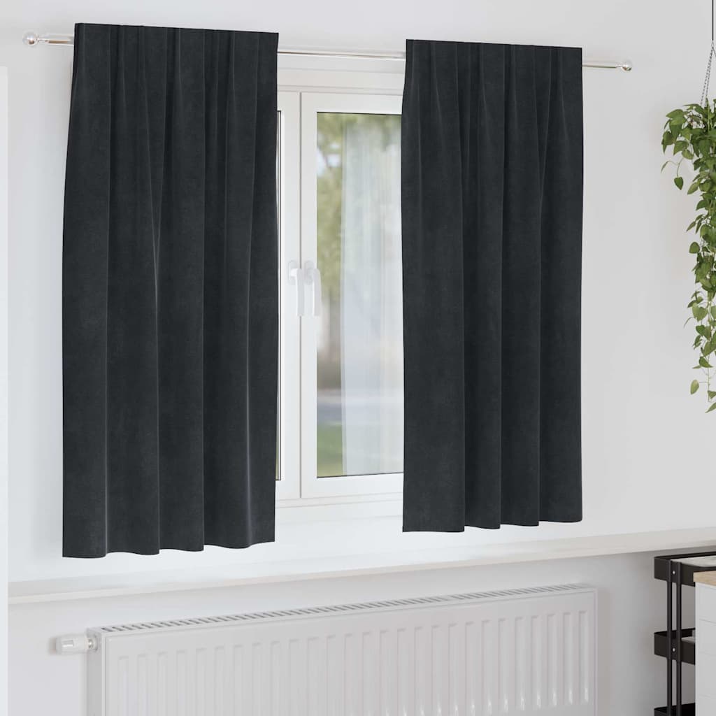Tende oscuranti Vidaxl 2 pezzi velluto nero 140 x 175 cm