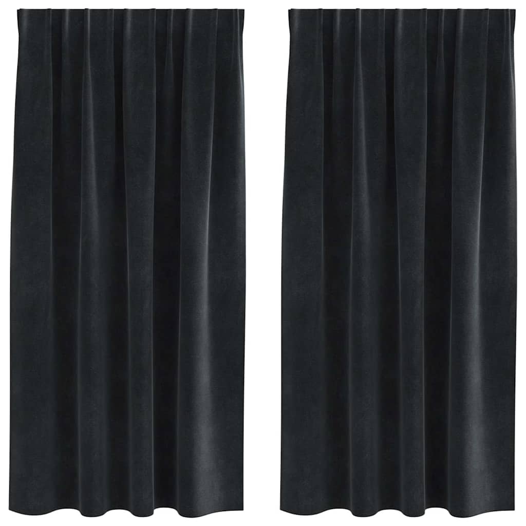 Tende oscuranti Vidaxl 2 pezzi velluto nero 140 x 175 cm