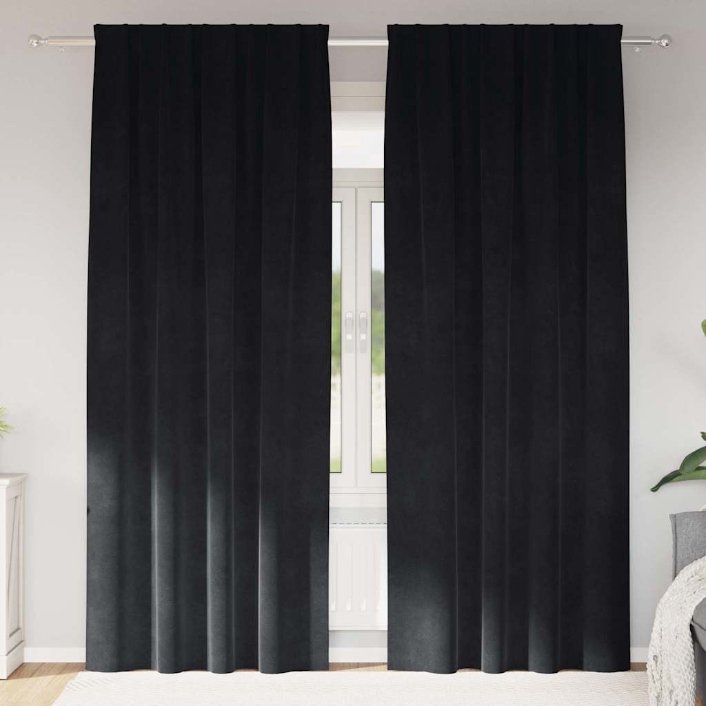 Tende oscuranti Vidaxl 2 pezzi velluto nero 140 x 260 cm