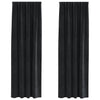 Vidaxl cortinas opacas 2 piezas terciopelo negro 140 x 260 cm