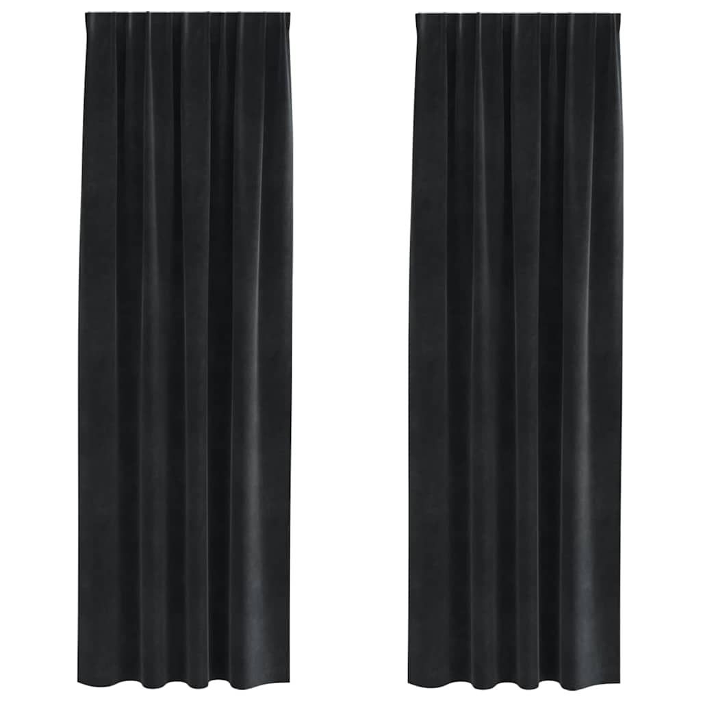 Tende oscuranti Vidaxl 2 pezzi velluto nero 140 x 260 cm