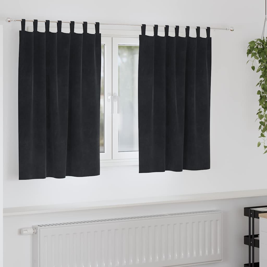 Tende oscuranti Vidaxl 2 pezzi velluto nero 140 x 140 cm