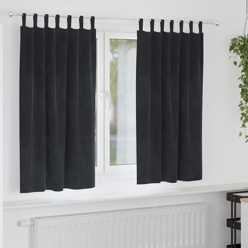 Vidaxl verduisterende gordijnen 2 pcs zwart 140 x 175 cm fluweel