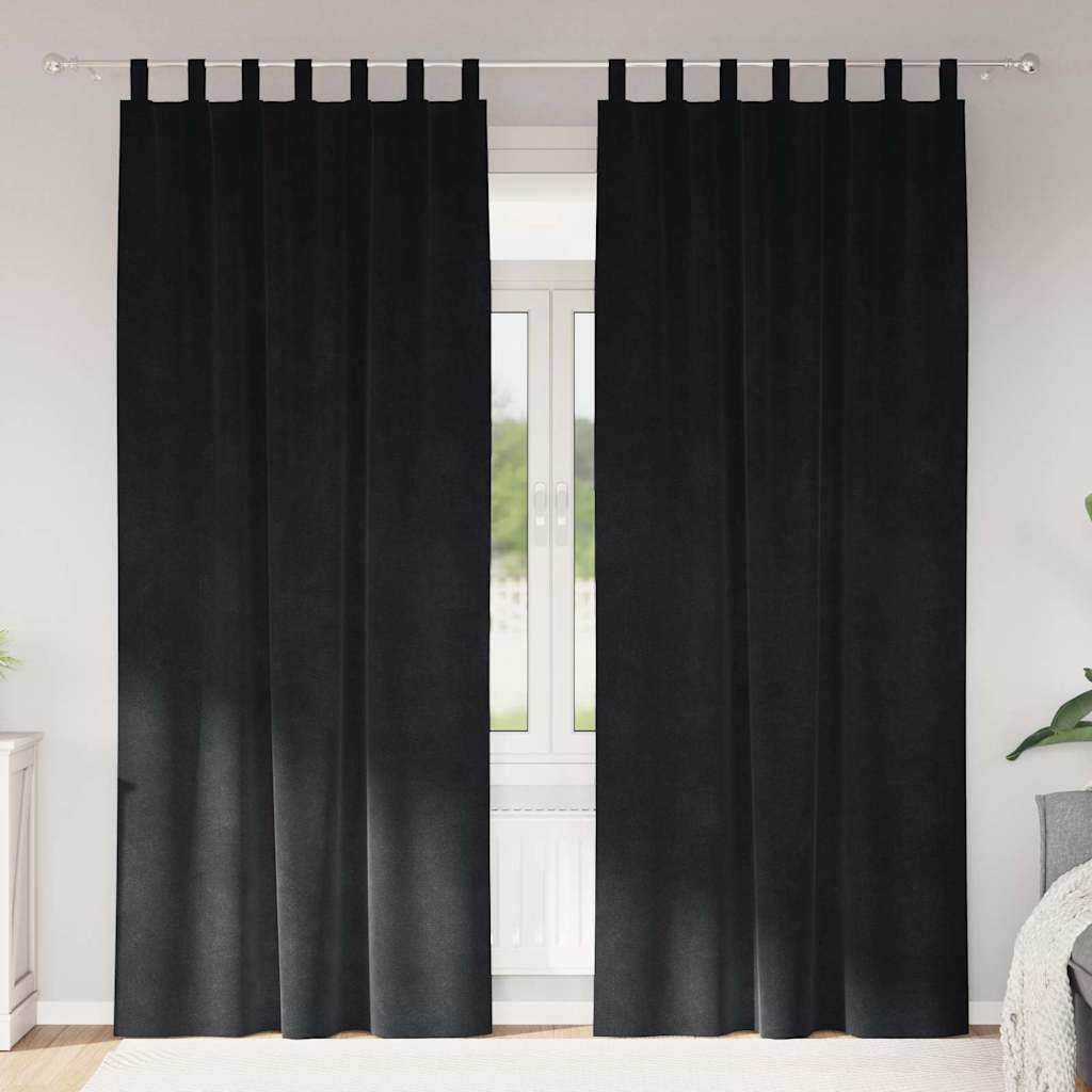 Tende oscuranti Vidaxl 2 pezzi velluto nero 140 x 245 cm