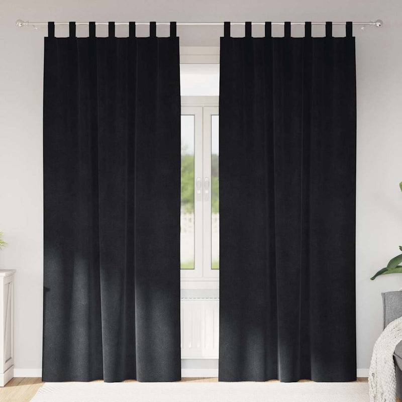 Vidaxl verduisterende gordijnen 2 pcs zwart 140 x 245 cm fluweel